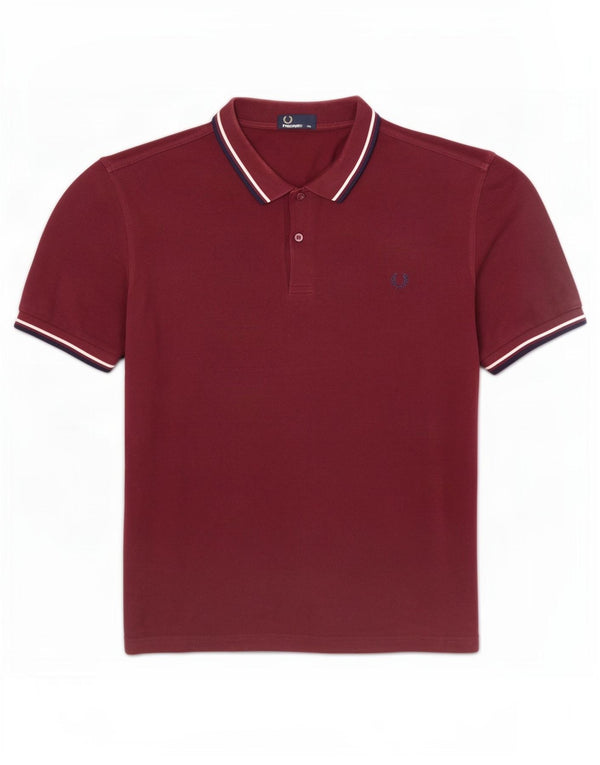 Fred Perry Polo Homme 2XL Coton Rayé Bordeaux