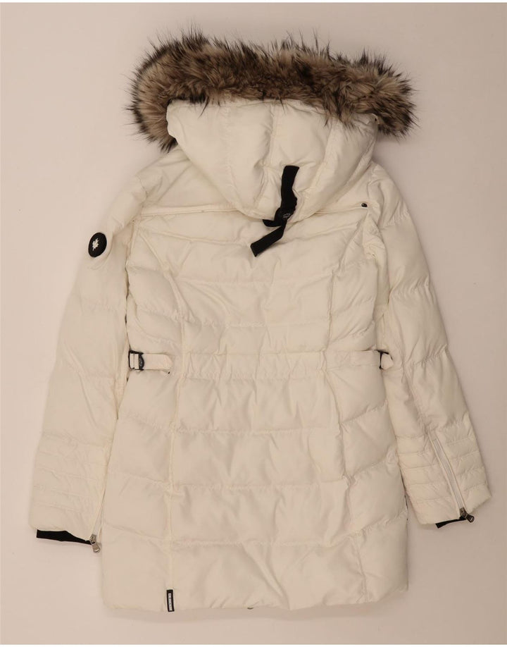 KHUJO Veste matelassée à capuche pour homme Petit polyester blanc