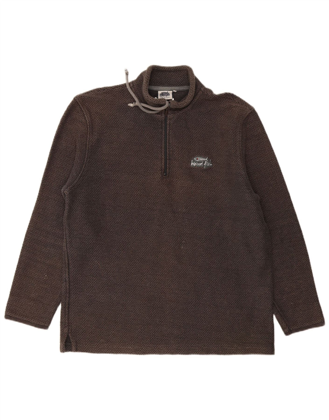 Weird Fish Sweat-shirt col zippé pour homme XL en coton gris