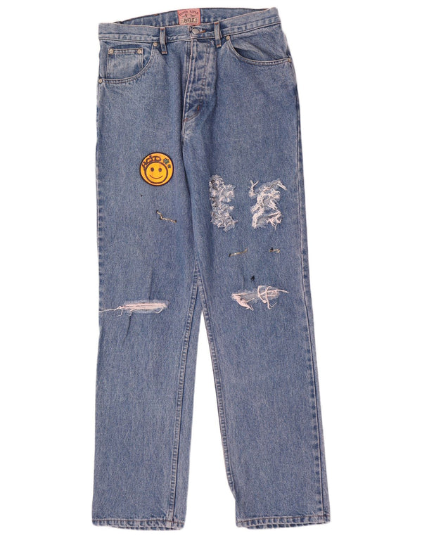 Rifle Jean droit vieilli pour homme W33 L33 en coton bleu