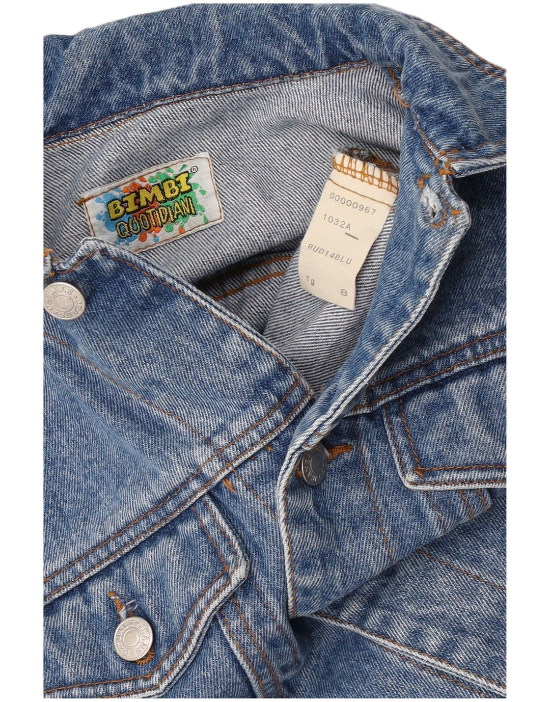 vintage Womens Crop Denim Gilet UK 8 Petit Coton Bleu