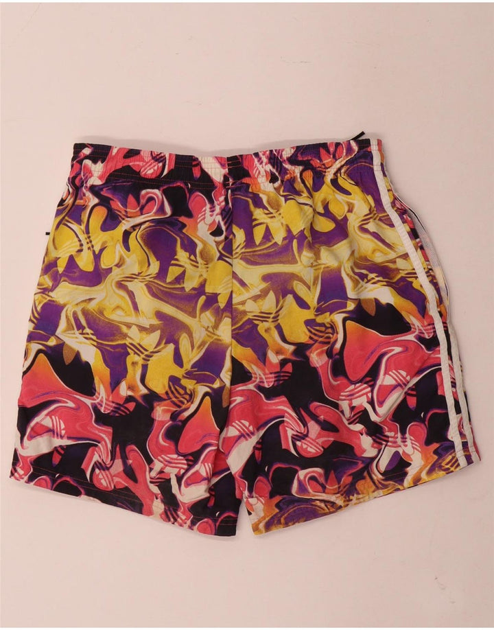 Adidas Short de sport à motif abstrait pour homme Petit nylon multicolore