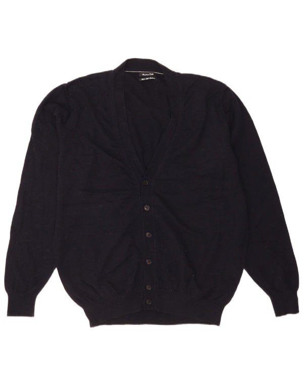 Massimo Dutti Cardigan Homme Pull XL Bleu Marine Laine