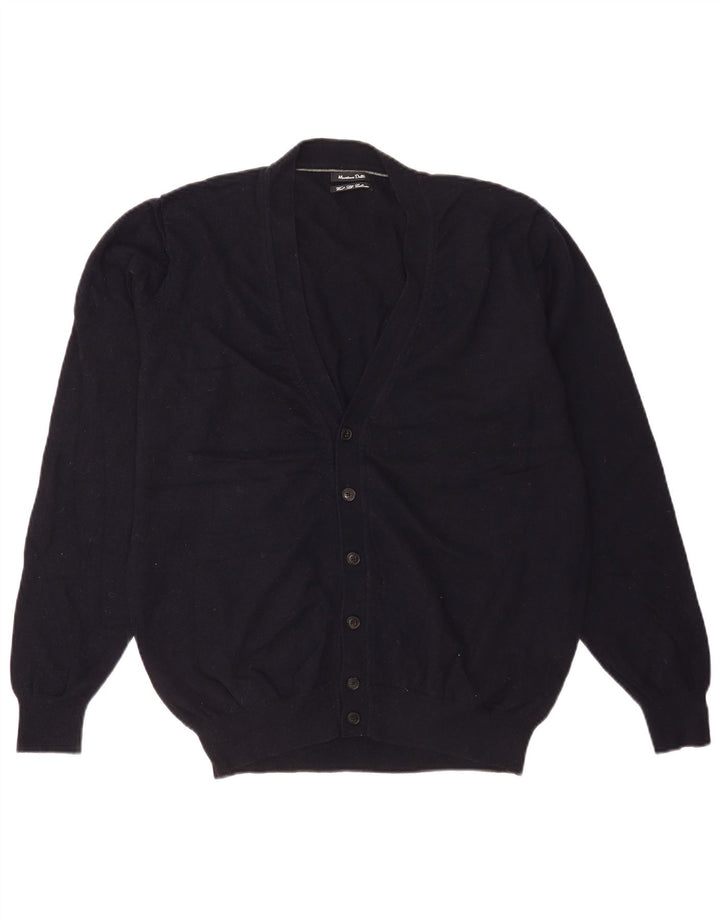 Massimo Dutti Cardigan Homme Pull XL Bleu Marine Laine