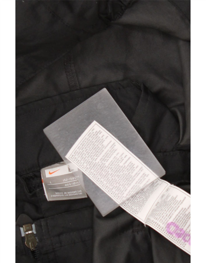 NIKE Veste de pluie à capuche pour garçon 12-13 ans Large Noir Colorblock Polyester