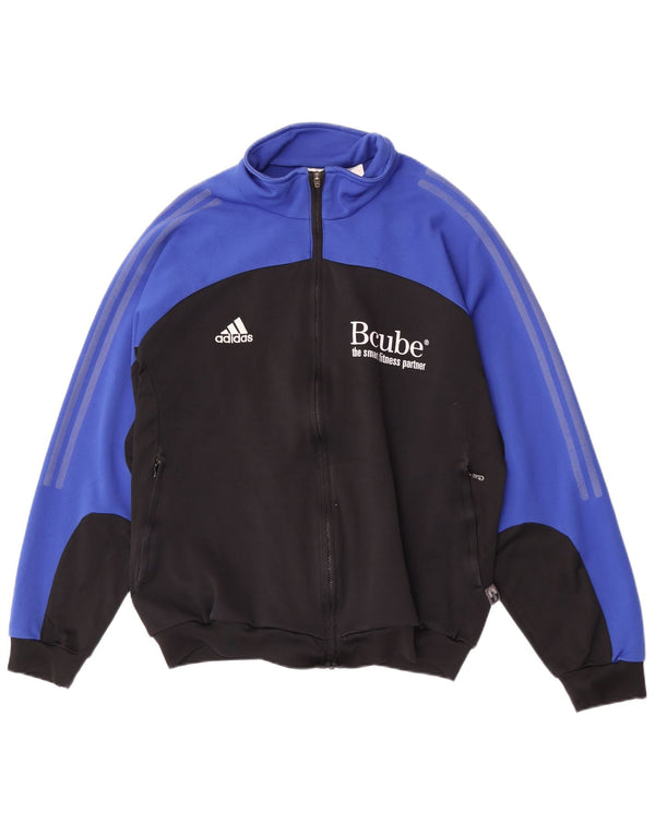 Adidas Veste de survêtement graphique pour homme UK 44/46 Large Noir Colourblock