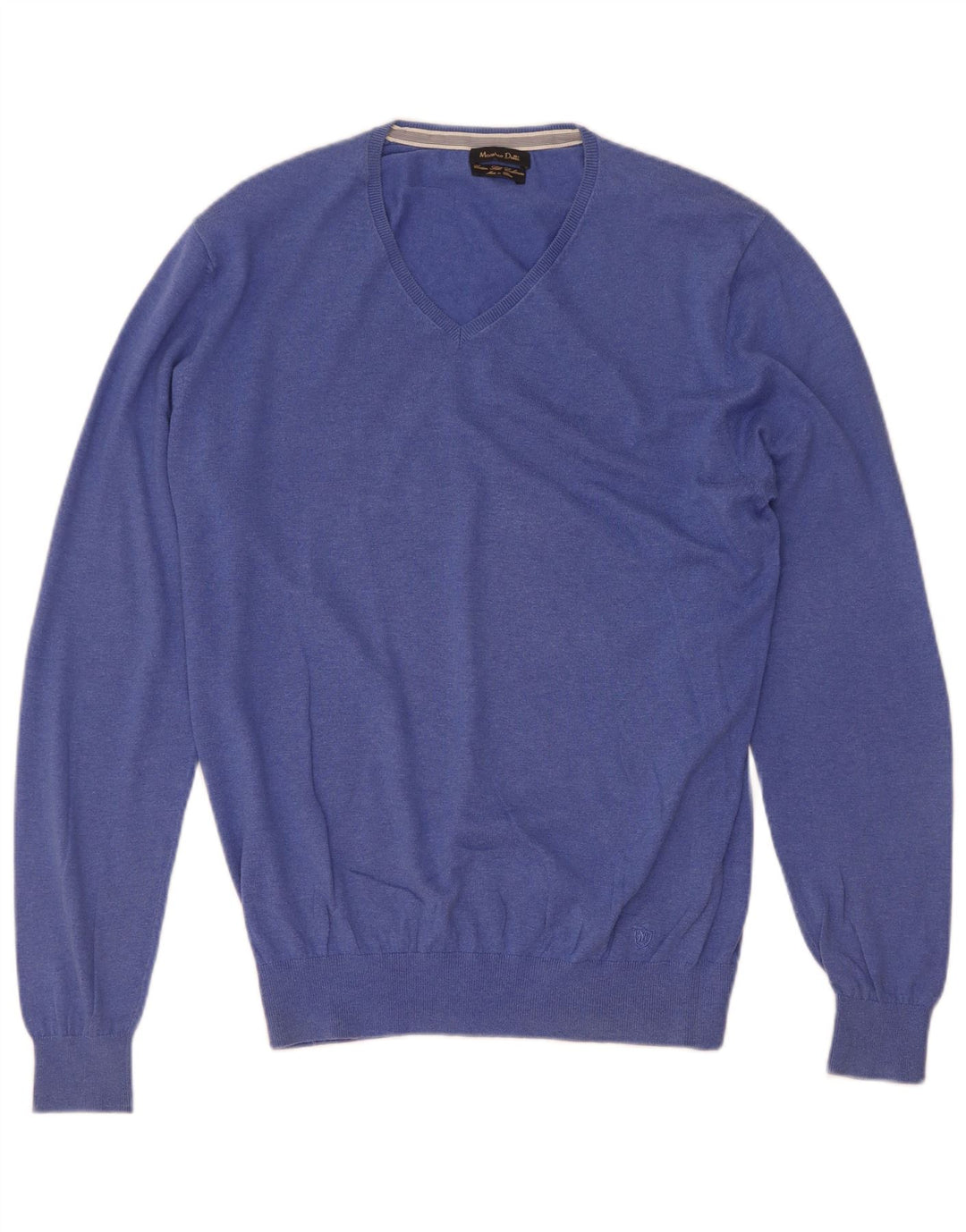 Massimo Dutti Pull col V Homme Bleu Moyen Coton