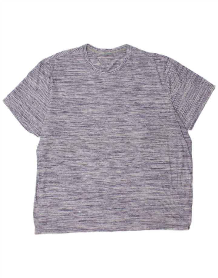 EDDIE BAUER T-Shirt Homme Top 2XL Violet Moucheté Coton