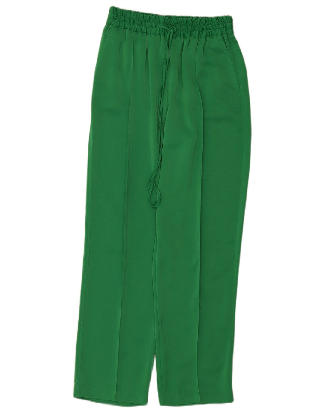 Zara Pantalon droit décontracté pour femme Petit W26 L28 Vert Polyester