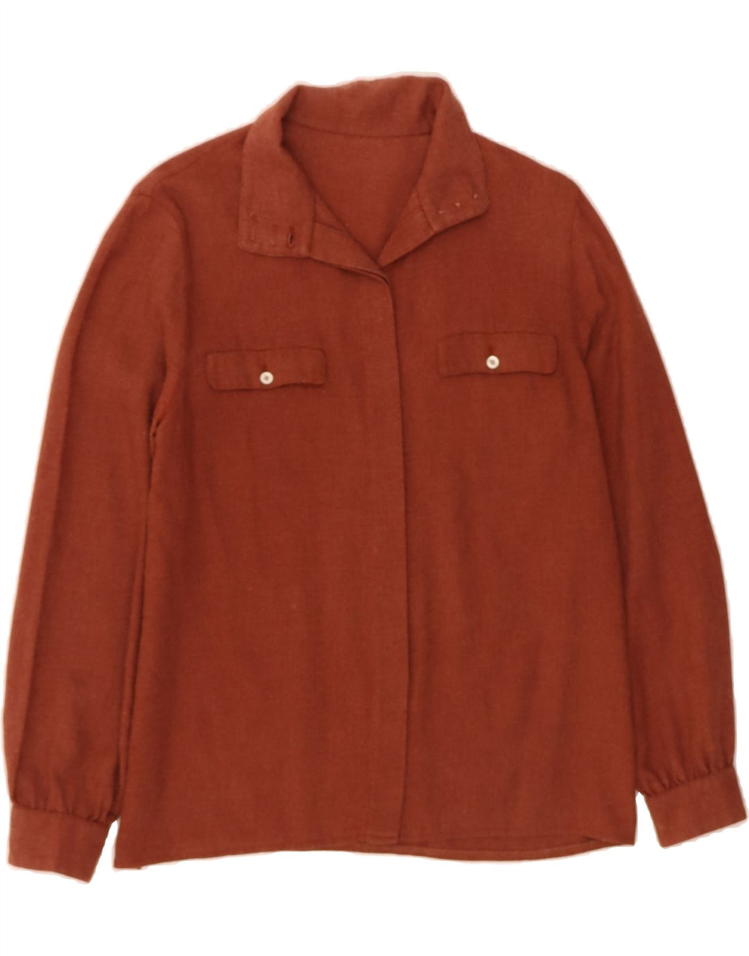 VINTAGE Womens Shirt Blouse UK 14 Medium Brown Vintage Vintage and Second-Hand Vintage from Messina Hembry 