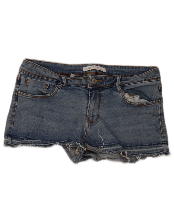 Zara Pantalon chaud en jean pour femme EU 42 Large W32 Bleu