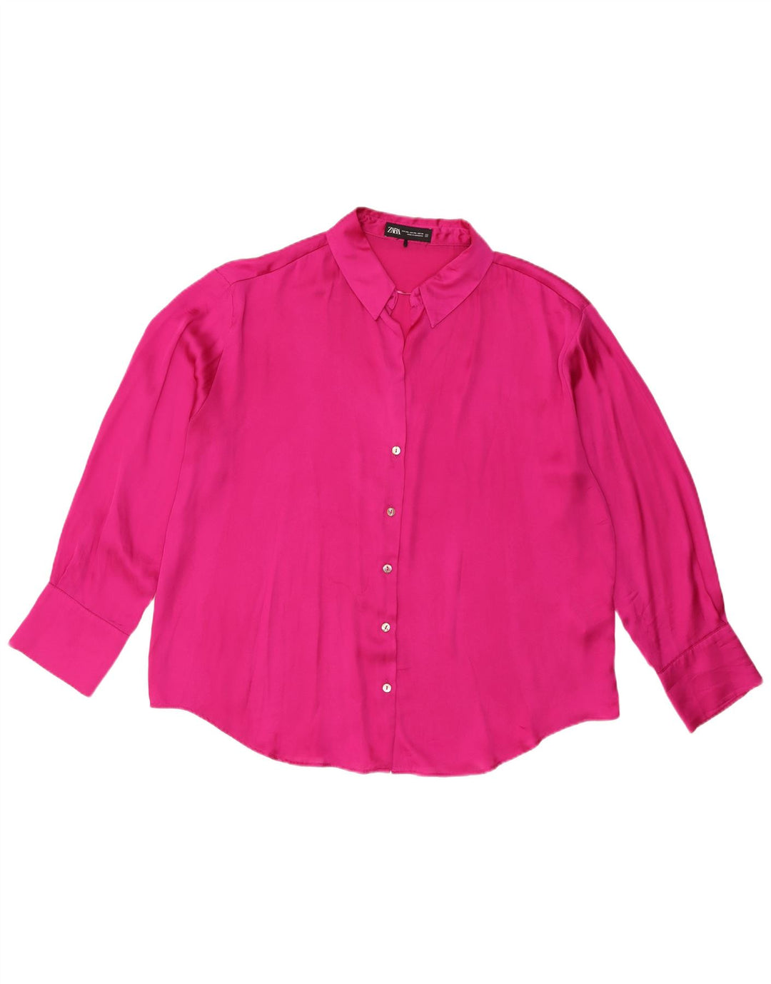 Zara Chemise Chemisier Femme UK 20 2XL Rose Polyester