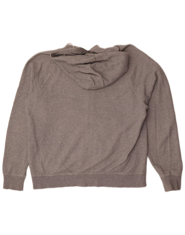 Nike Mens Graphic Zip Hoodie Sweater UK 42/44 Large Grey Flecked Cotton