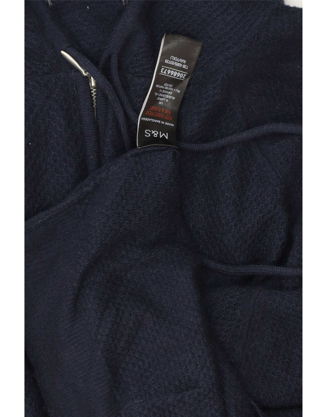 Marks & Spencer Pull col zippé pour homme XL Bleu marine Viscose