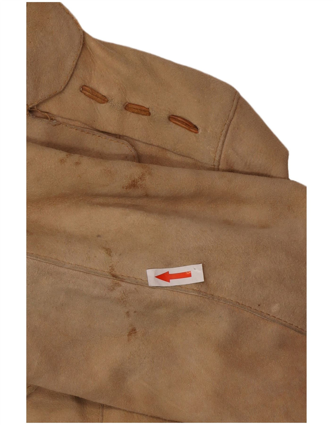 manteau en cuir suédé femme vintage UK 12 cuir beige moyen