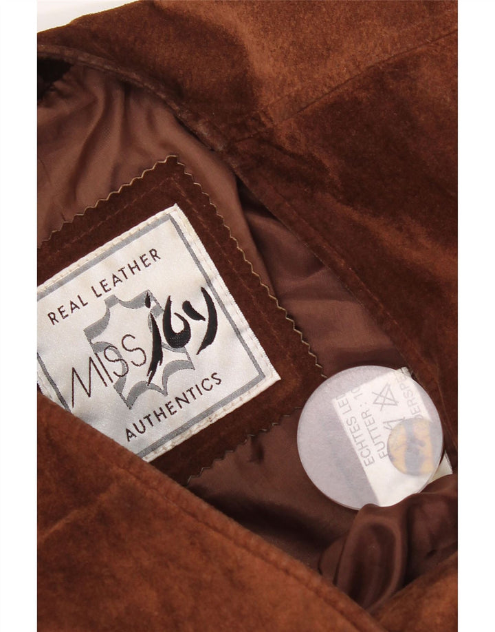 veste en daim femme vintage EU 38 cuir brun moyen
