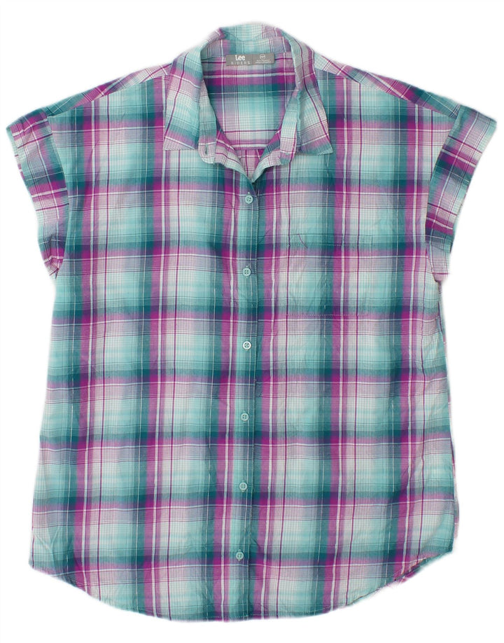 Lee Chemise sans manches Riders pour femme UK 44 Polyester à carreaux vert moyen