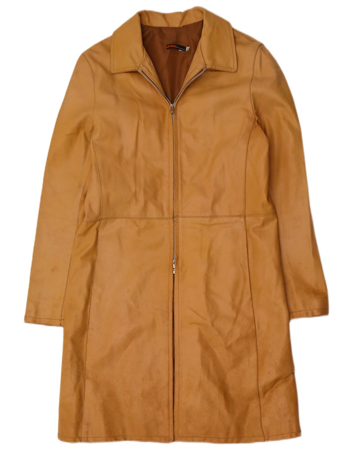 Manteau en cuir femme vintage IT 46 Grand cuir marron