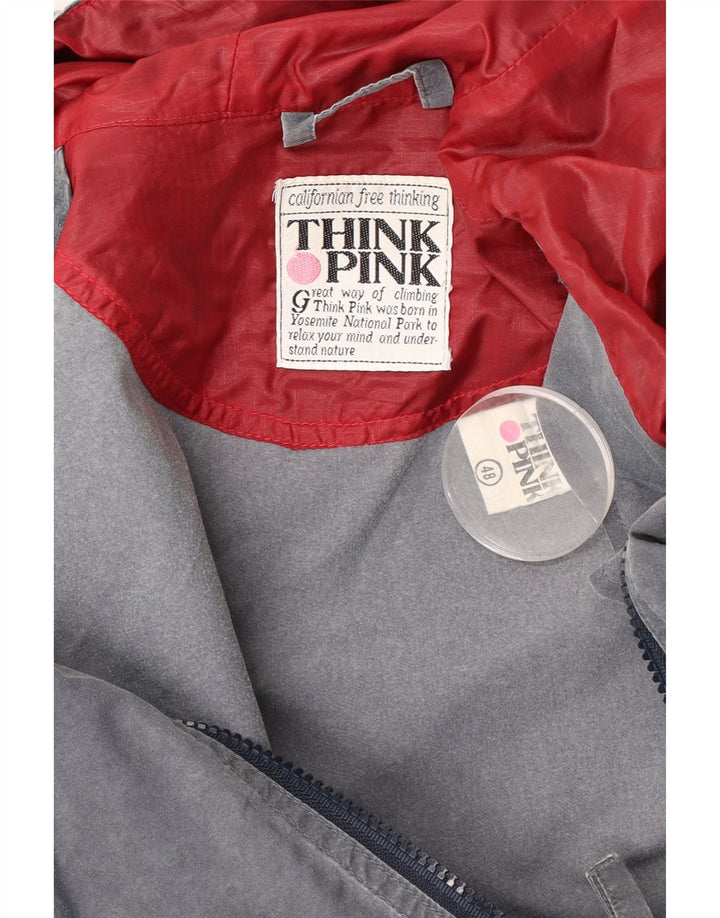 Think Pink Veste coupe-vent à capuche pour hommes UK 48 4XL Gris Polyester