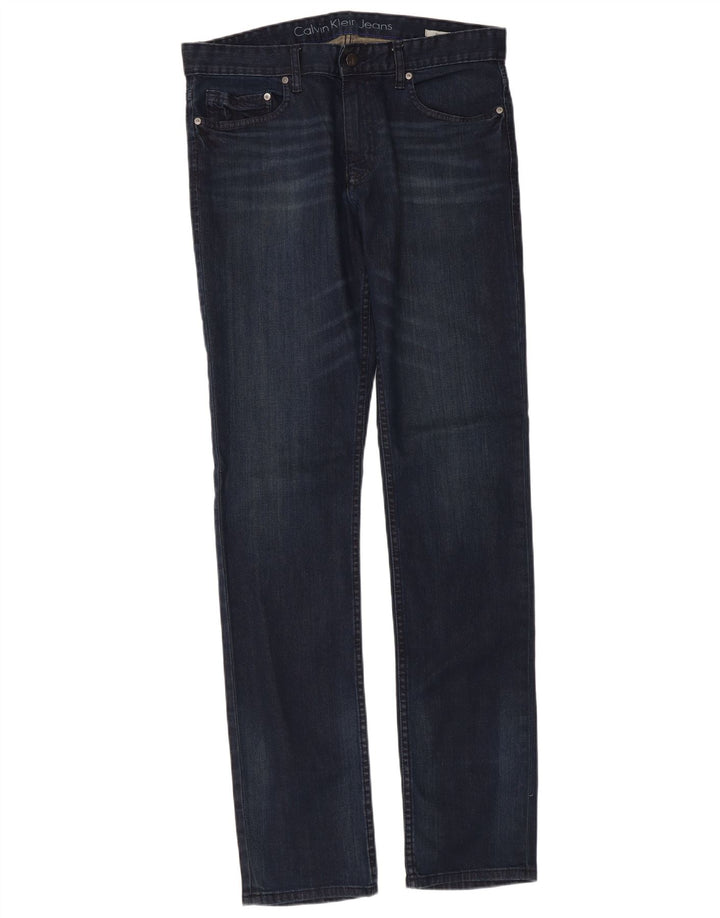 Calvin Klein Jean Slim Femme W32 L34 Bleu Marine Coton
