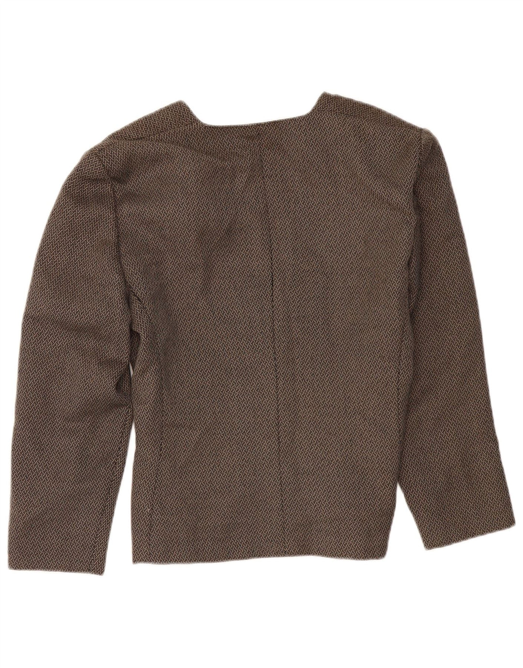 LUISA SPAGNOLI Veste Blazer 1 Bouton Femme IT 46 Grand Marron Géométrique