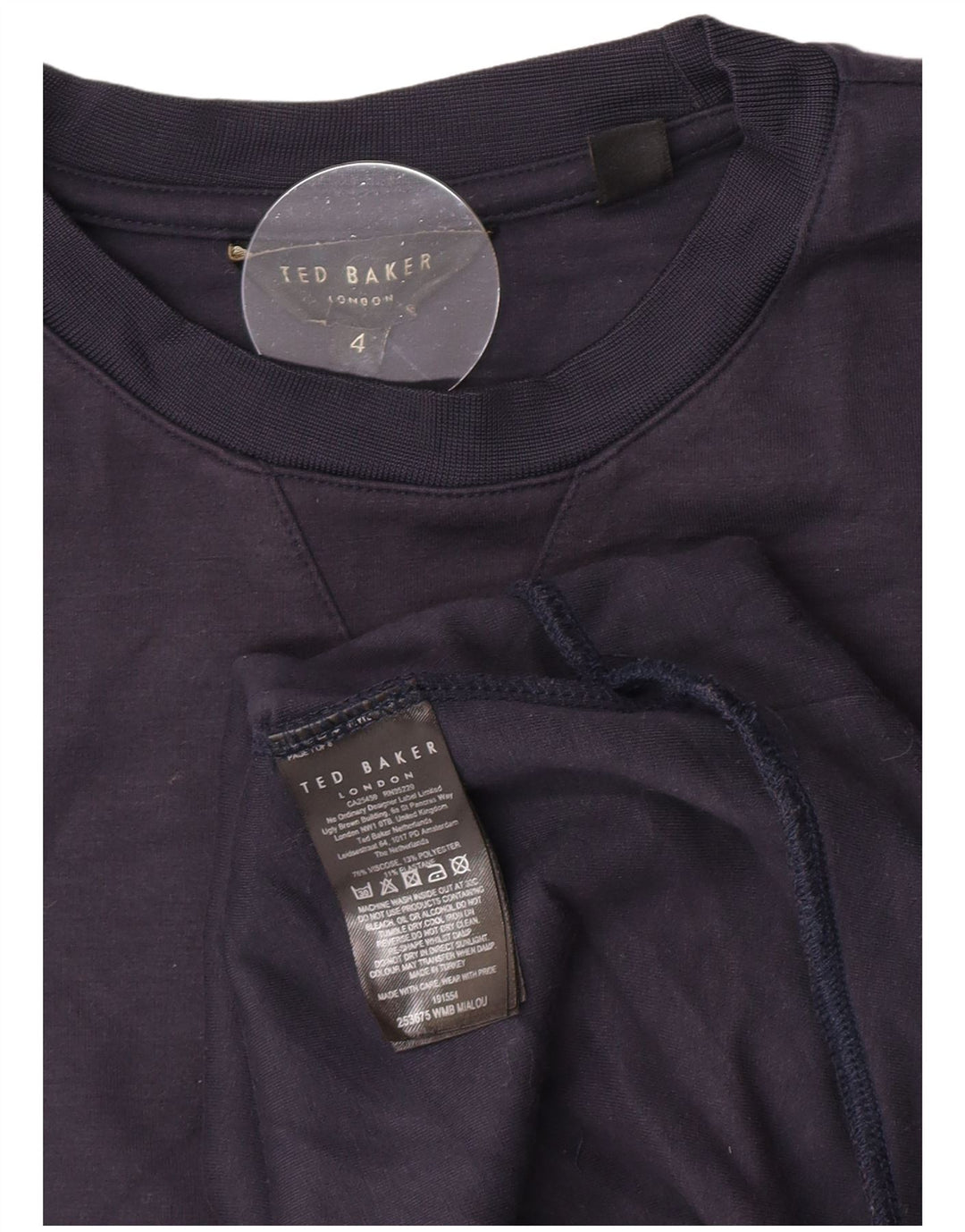 Ted Baker Sweat-shirt pour femme Taille 4 Large Bleu marine Viscose