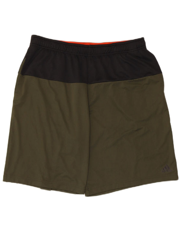 Adidas Short de sport graphique pour homme XL Kaki Colorblock Polyester