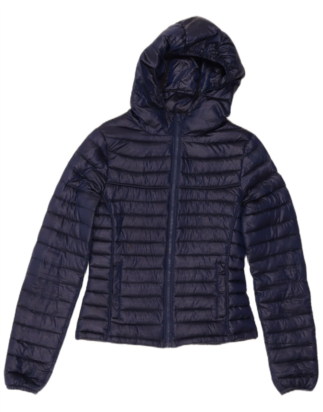 Guess Veste matelassée à capuche pour femme UK 6 XS Bleu marine Polyester