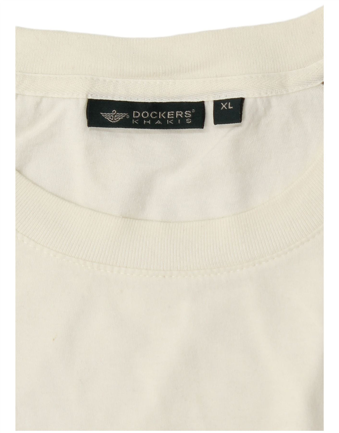 Dockers Tee-Shirt Khakis Top XL Homme Blanc Colorblock