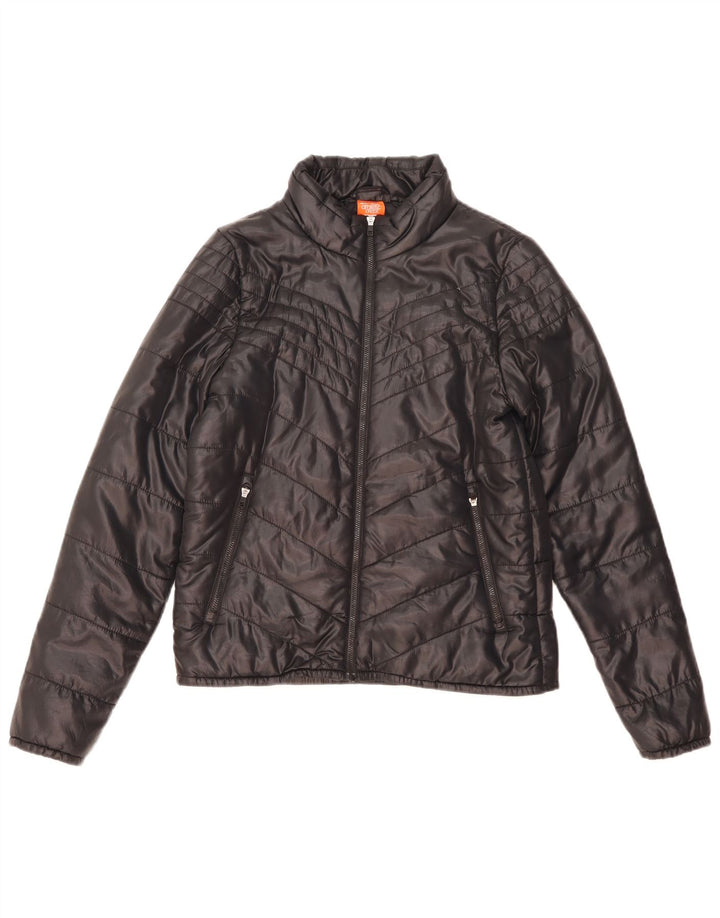 Nike Manteau court rembourré pour femme UK 10 Petit nylon noir