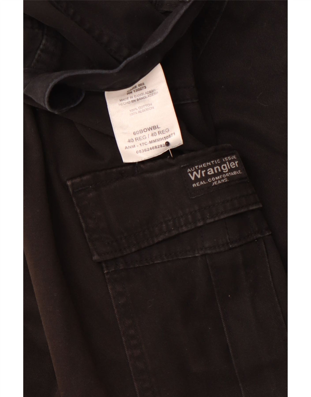 WRANGLER Short Cargo Homme W40 XL Coton Noir