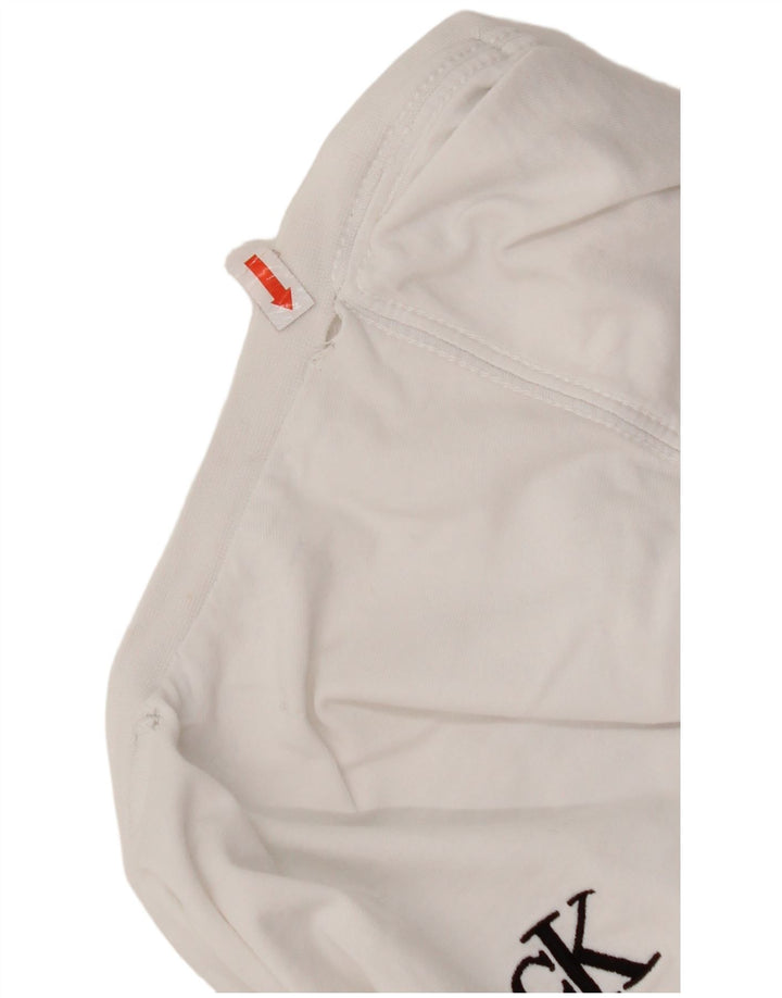 CALVIN KLEIN T-Shirt Femme UK 14 Medium Blanc