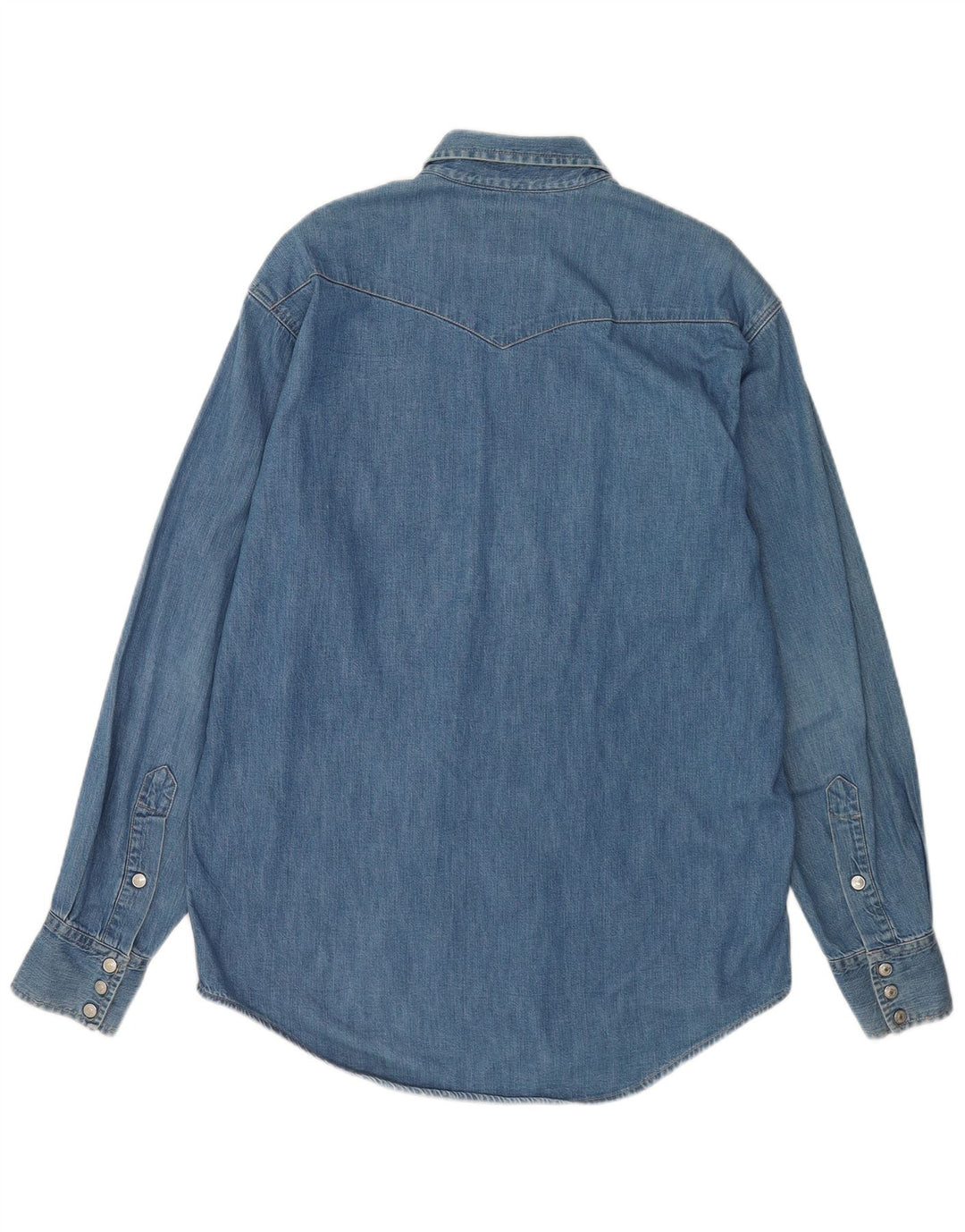Sisley Chemise En Jean Bleu Moyen Coton
