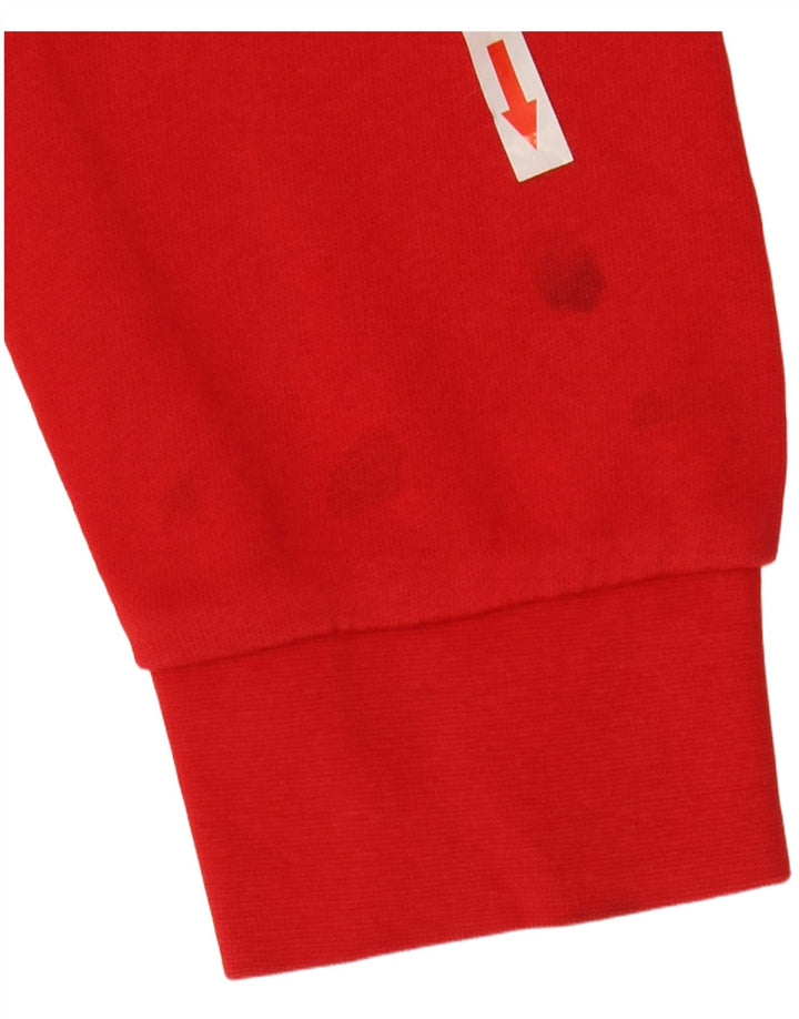 Lee Womens Graphic Regular Fit Sweatshirt Jumper UK 14 Rouge Moyen Coton