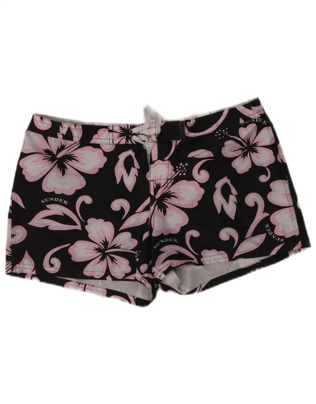 SUNDEK Womens Swimming Shorts US 2 XS W28 Black Floral Polyester
