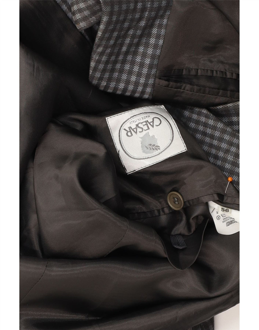 CAESAR Veste Blazer 2 Boutons Homme IT 56 XL Gris Vichy Coton