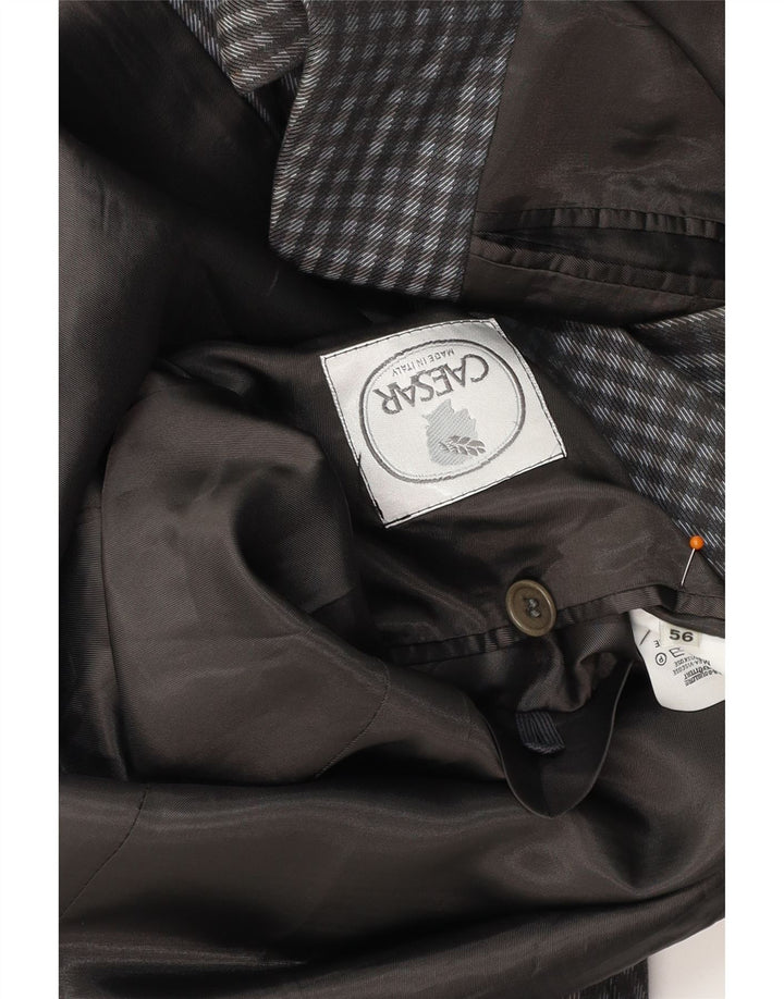 CAESAR Veste Blazer 2 Boutons Homme IT 56 XL Gris Vichy Coton