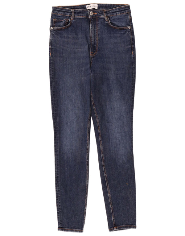 Zara Jean skinny taille haute pour femme EU 40 Medium W30 L28 Bleu Coton