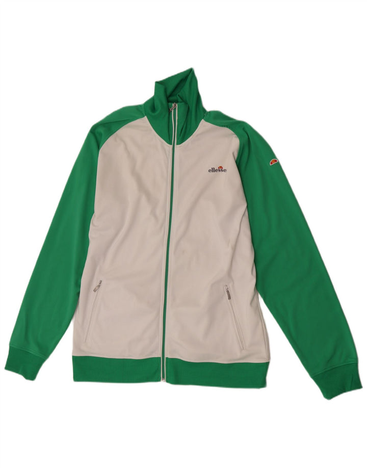 Ellesse Veste de survêtement pour femme UK 20 2XL Blanc Colorblock Polyester