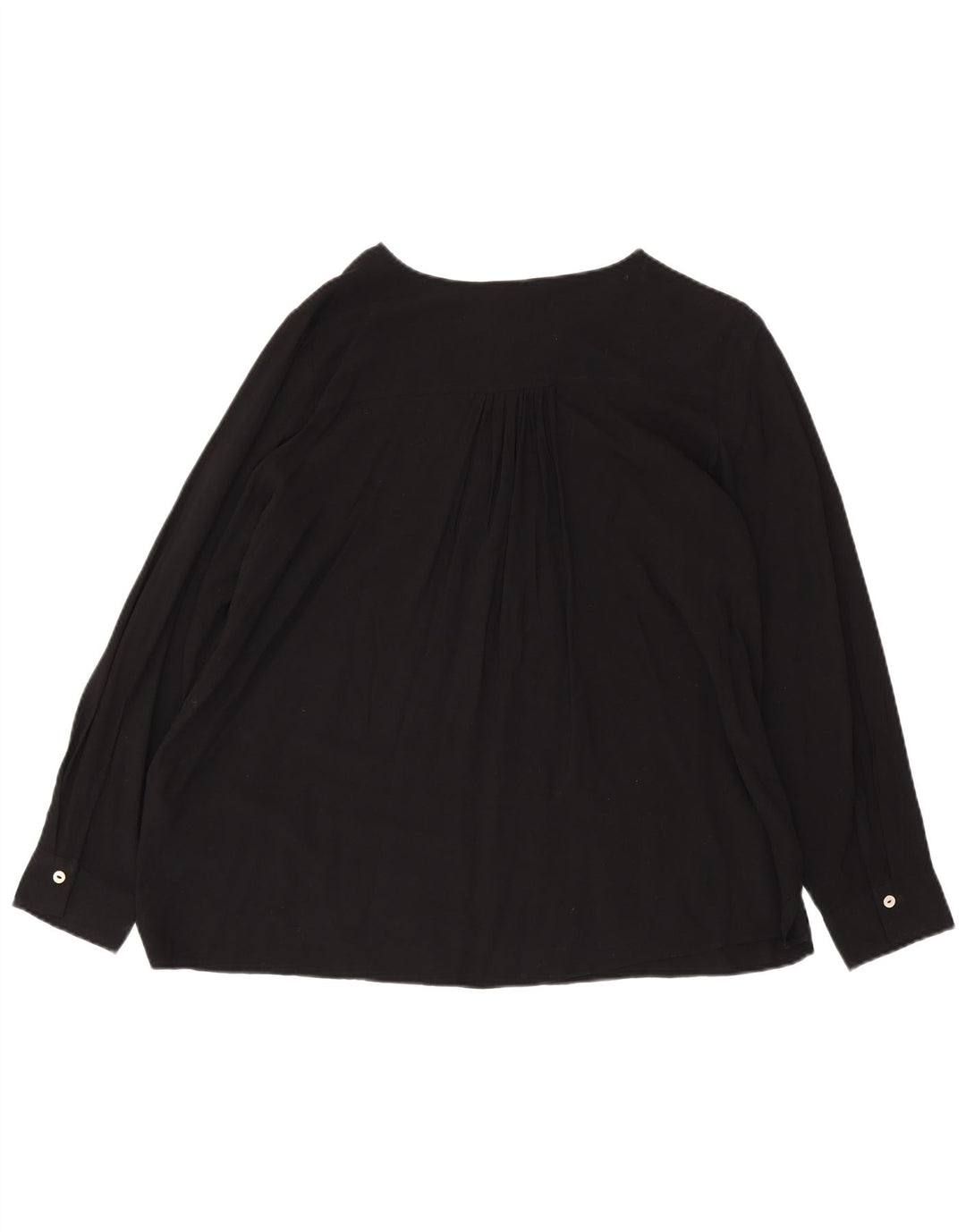 MARKS & SPENCER Chemisier à manches longues pour femme UK 16 Large Noir Viscose
