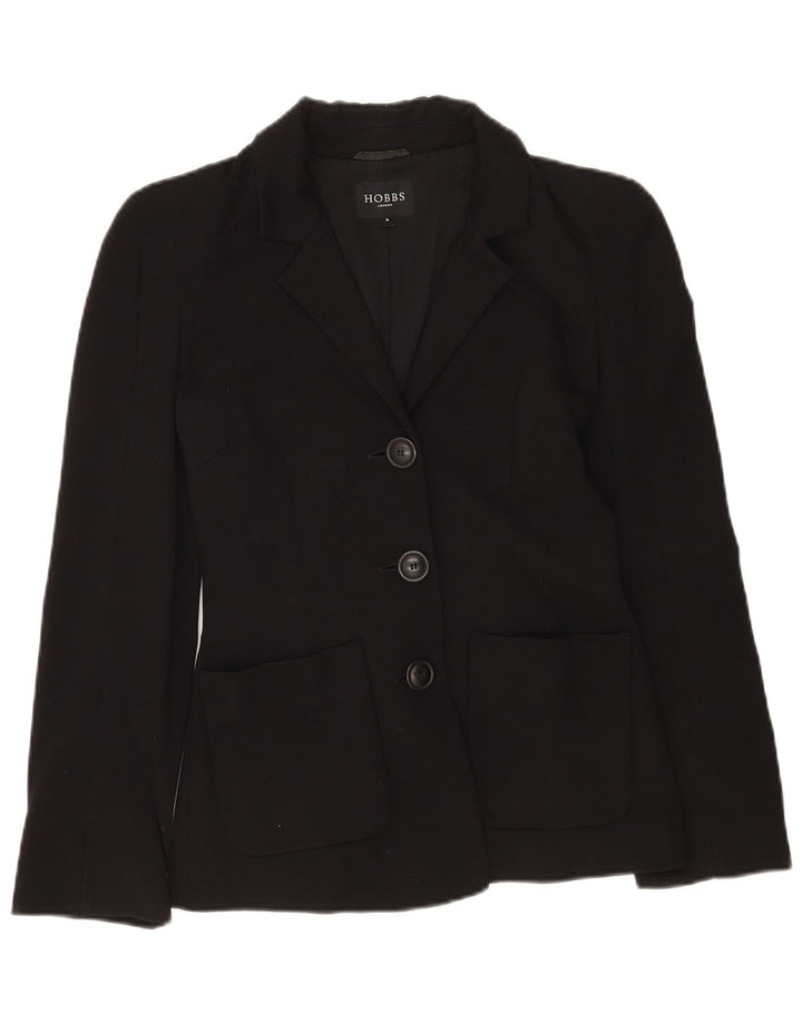 Hobbs Veste blazer à 3 boutons pour femme UK 8 Small Noir Viscose