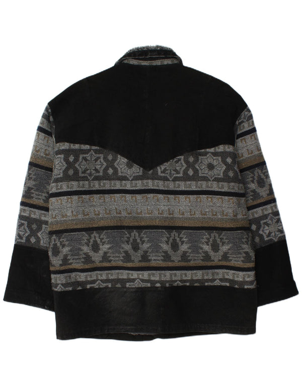 Veste en cuir homme vintage UK 42 XL Cuir Fair Isle Noir
