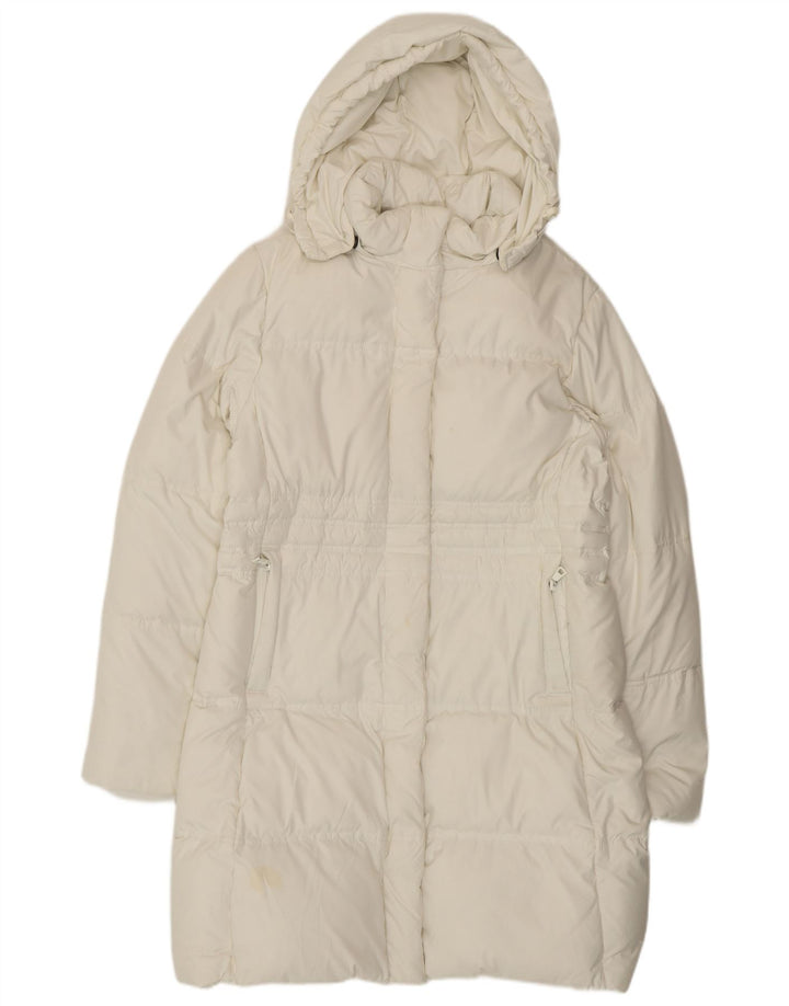 Gas Manteau rembourré à capuche pour femme UK 14 Polyester blanc moyen