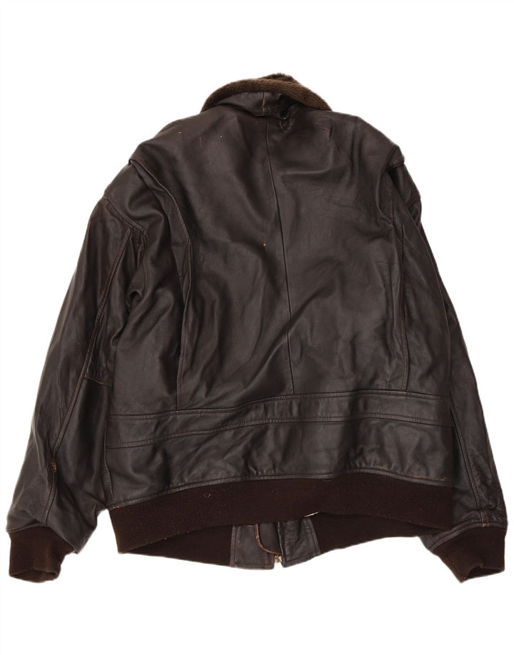 veste en cuir homme vintage UK 42 XL Cuir Marron