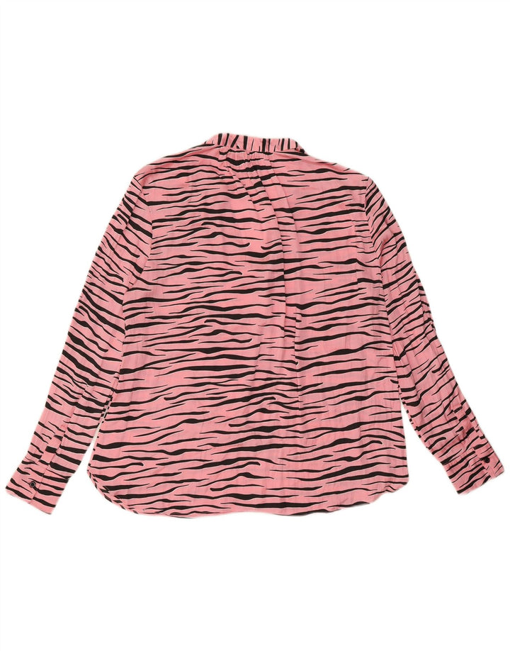 French Connection Haut Chemisier Femme Rose Moyen Imprimé Animal UK 42