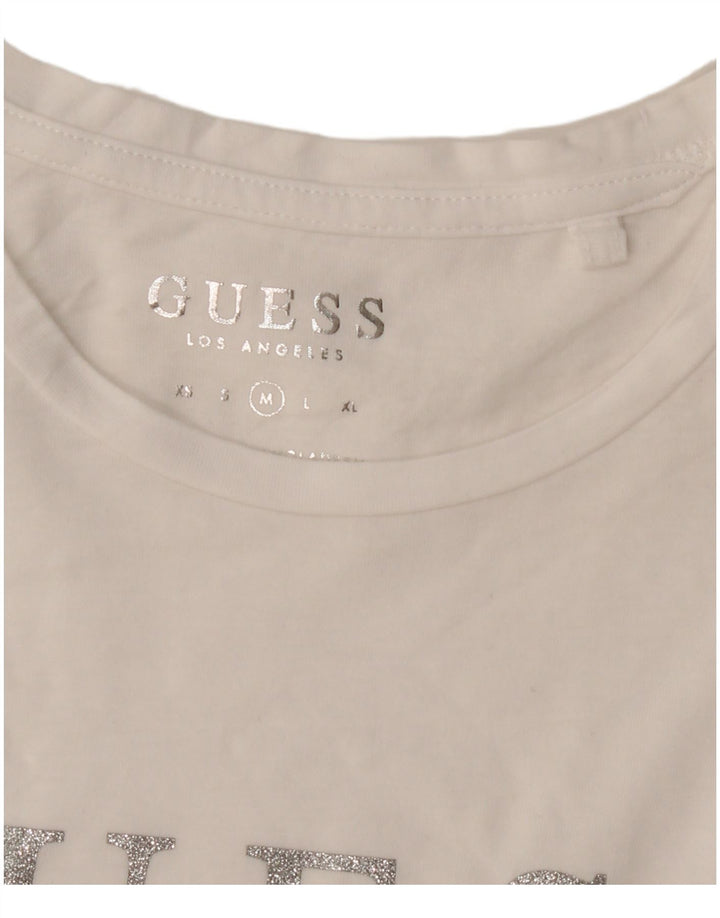 Guess T-shirt graphique pour femme UK 14 Blanc moyen