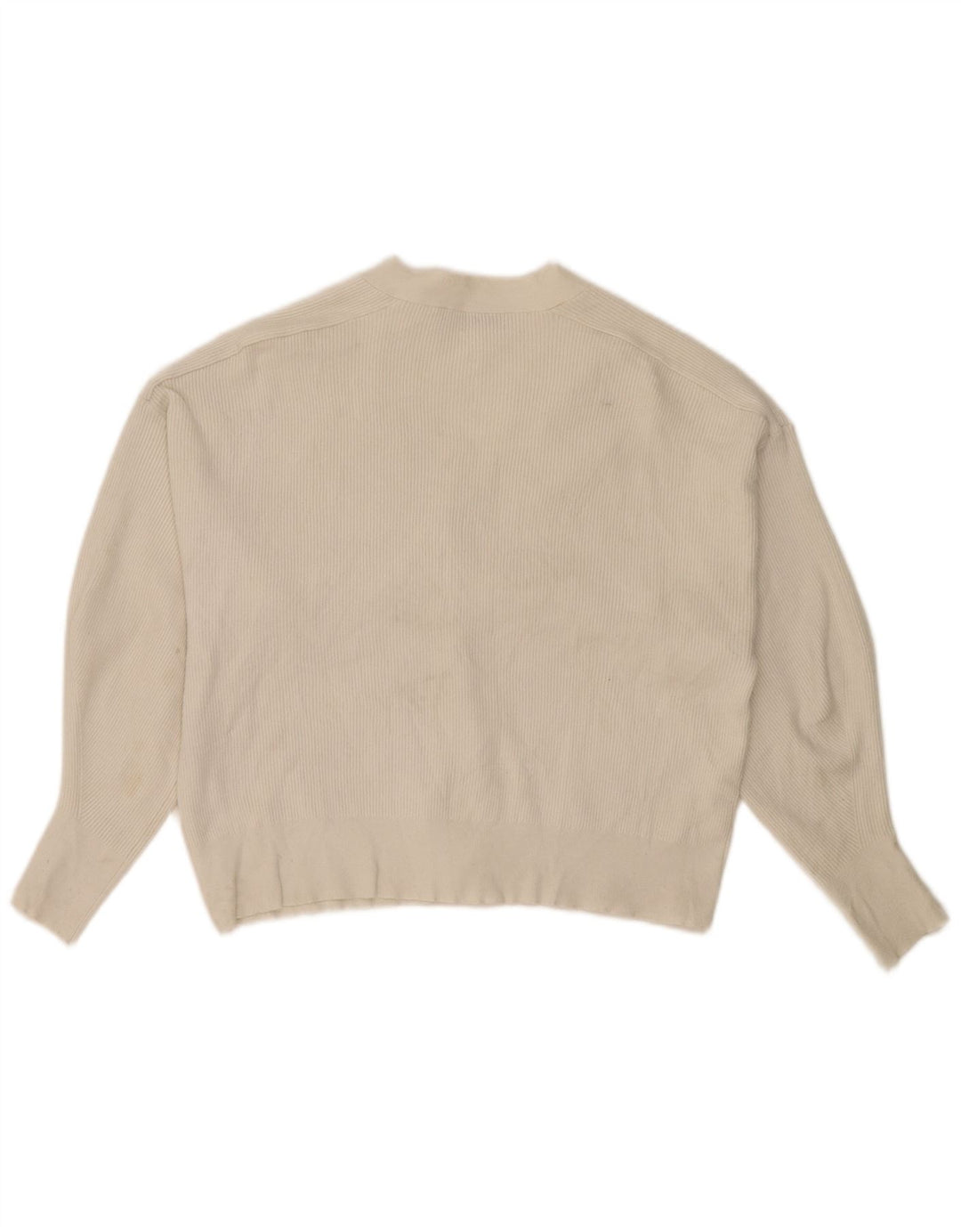 Zara Cardigan surdimensionné pour femme UK 16 Large Viscose Blanc cassé