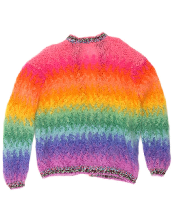 vintage Womens Cardigan Sweater UK 14 Moyen Multicolore Coloré
