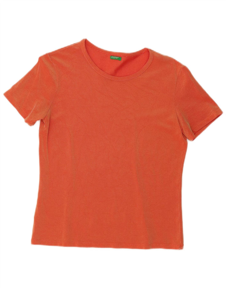 Benetton T-Shirt Femme UK 12 Orange Moyen