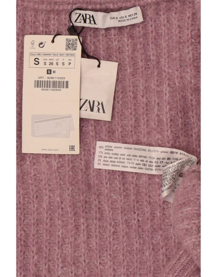 Zara Femme Cardigan Oversize Pull UK 10 Petit Rose Polyester